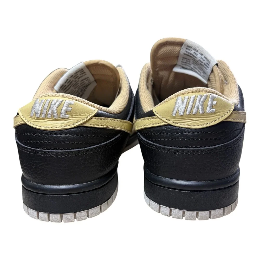 Nike Dunk Low Buff Gold Black White Tumbled Leather Sneakers DV7210-700‎